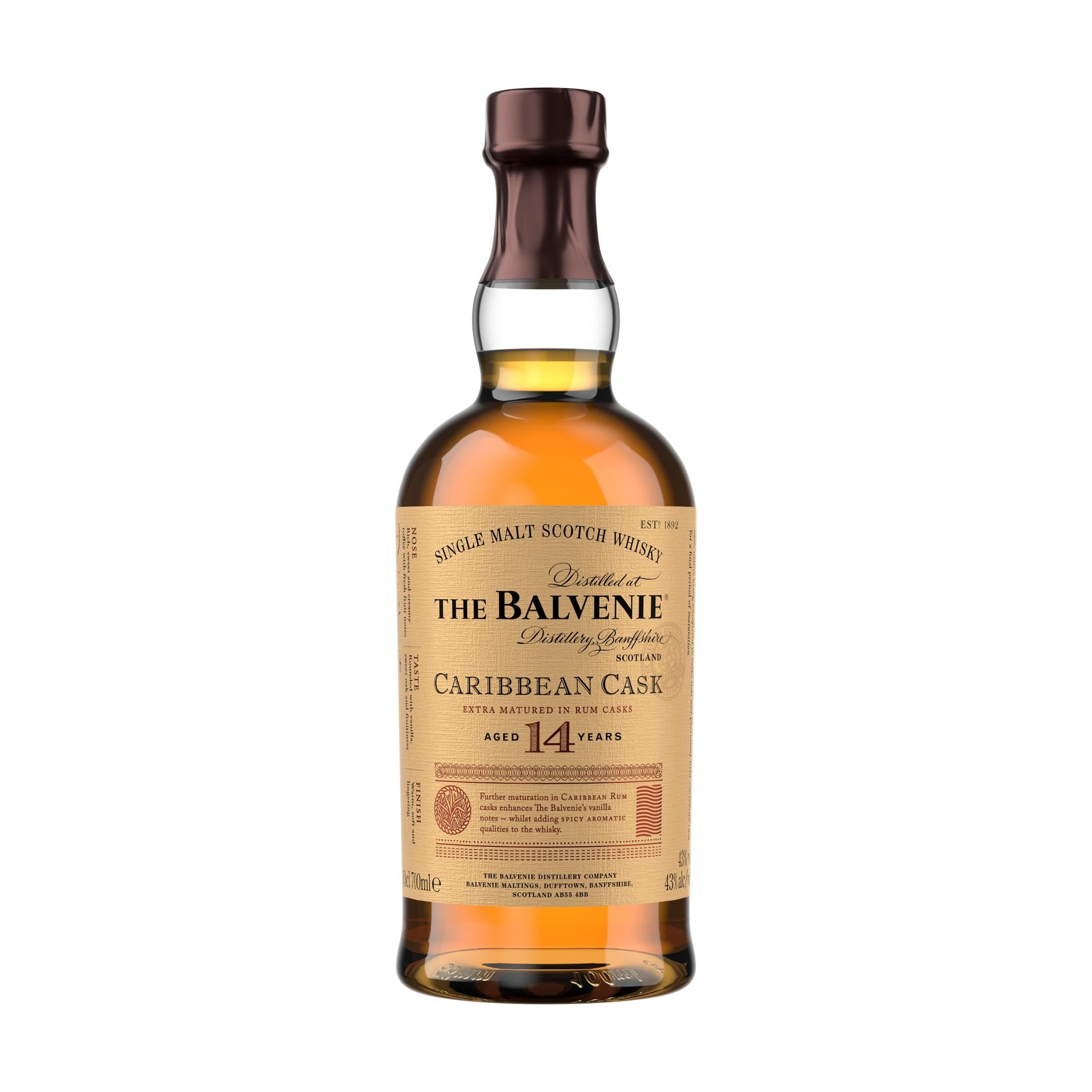The Balvenie 14 Year Old Caribbean Cask Single Malt Scotch Whisky 700ml