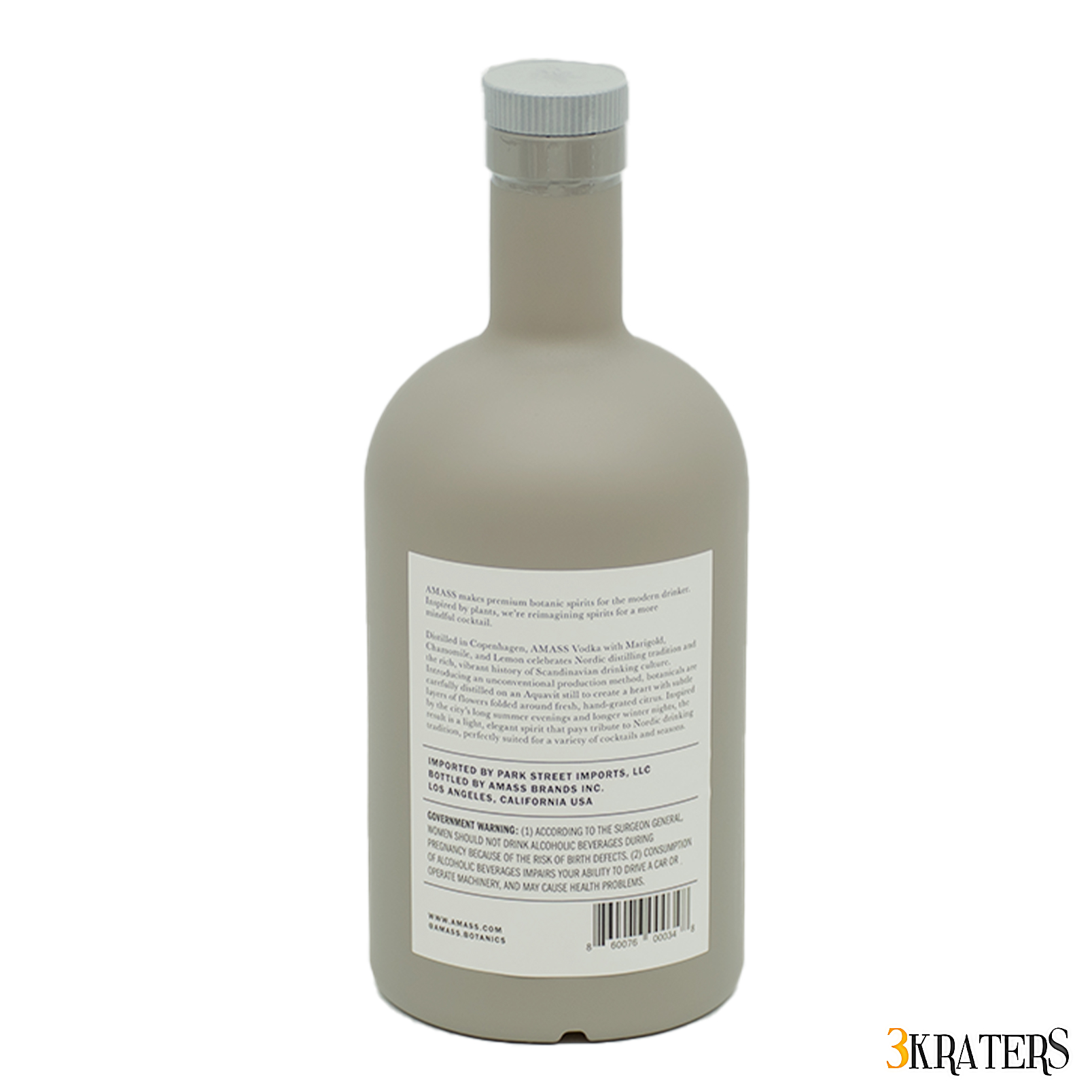 Amass Vodka With Chamomile Marigold and Lemon 750ml 3Kraters