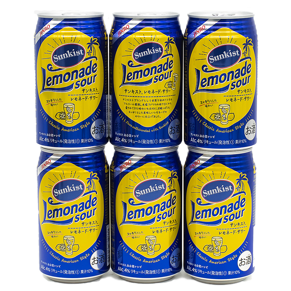Jinro Sunkist Lemonade Sour 350ml x 6 Cans