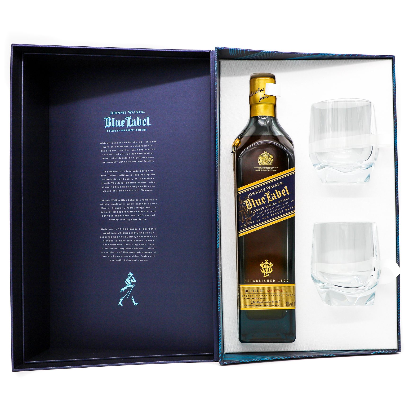 Johnnie Walker Blue Label Giftset with 2 Crystal Glasses