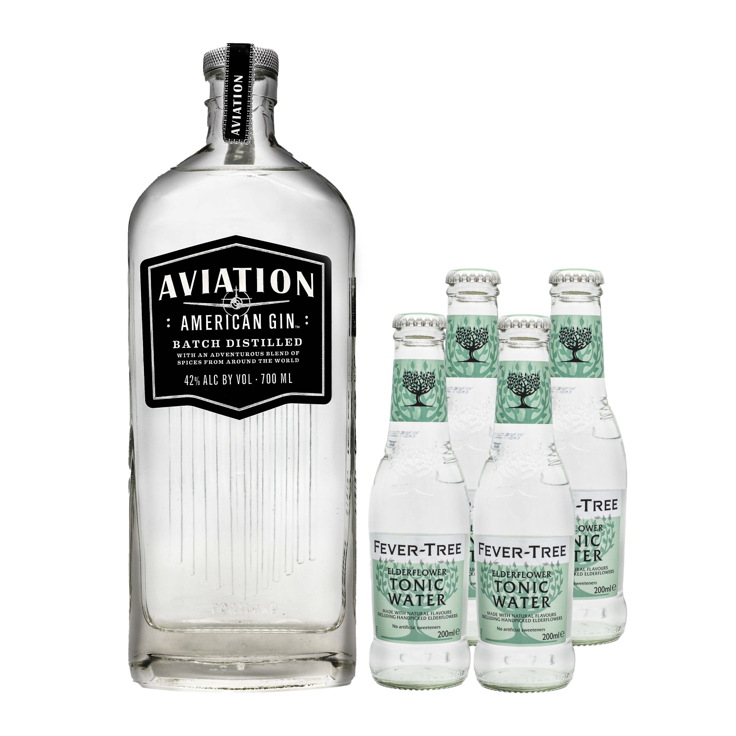 Aviation American Gin 700ml + 4 Bottles of FeverTree Premium Indian