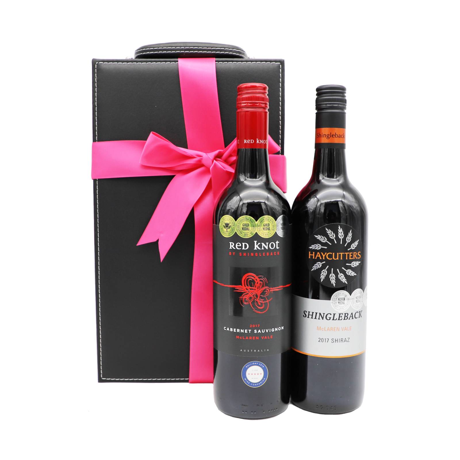 PU Leather Twin Wine Box with Accessories
