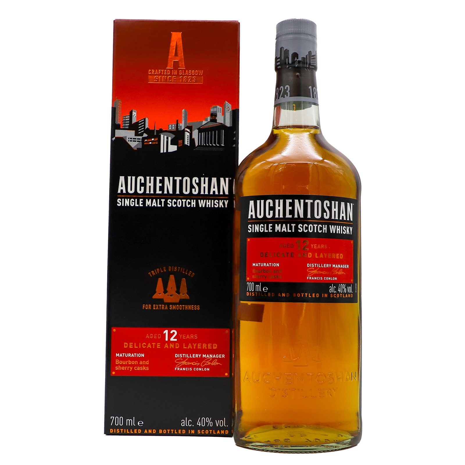 Auchentoshan 12 Year Old Single Malt Scotch Whisky 700ml with Free Mug |  3Kraters